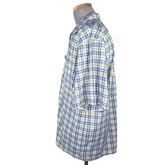 Pineapple Connection Men’s Blue & Yellow Plaid Button Down Shirt Oversized Large - Picture 7 of 14